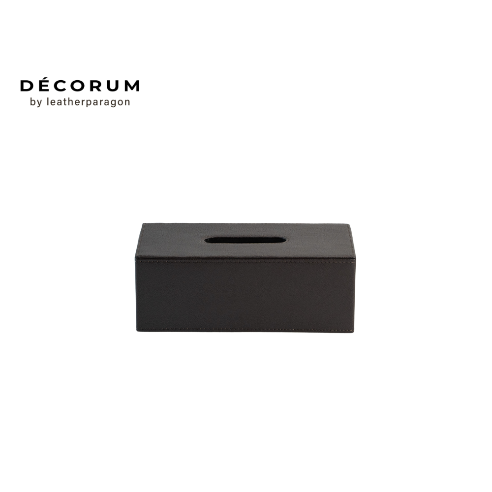 กล่องหนังใส่ทิชชู่ Decorum 28.5x14x10 cm สีน้ำตาล_0